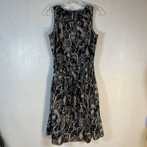 Talbots Petite sz 12P  Black White Silk Blend Dress